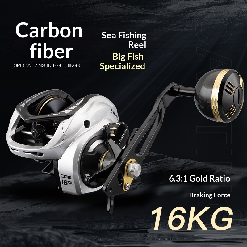 Trolling Reel - Exbert Baitcasting-Rolle aus Metall mit Tiefspule,